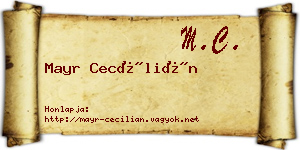 Mayr Cecílián névjegykártya